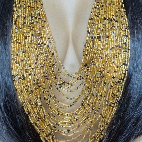 LAMU Beaded Necklace - Gold - Picture 3 of 7